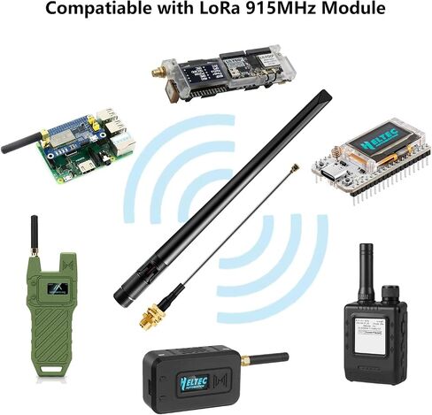 Meshtastic 915MHz LoRa Antenna with SMA Male Connector for ESP32 LoRa V3&V4 RAK Development Board Module + IPEX Extension Cable (2 Sets), Slinkdsco ﻿ in Kuwait