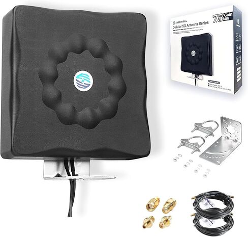 Maswell 2X2 MIMO Antenna 5G, Up to 7.5dBi, Cross Polarized 600-8000MHz Signal Boosting Panel Antenna Kit for 4G LTE 5G Routers & Gateways​​ for T-Mobile Verizon AT&T, WiFi 7 Ready (S) in Kuwait