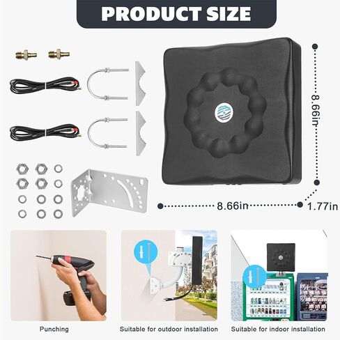 Maswell 2X2 MIMO Antenna 5G, Up to 7.5dBi, Cross Polarized 600-8000MHz Signal Boosting Panel Antenna Kit for 4G LTE 5G Routers & Gateways​​ for T-Mobile Verizon AT&T, WiFi 7 Ready (S) in Kuwait