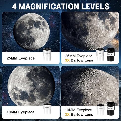 WOZEL Telescope for Adults - 90mm Aperture 600mm Refractor Portable Beginners Telescope High Powered, Magnification 180X, for Astronomy Planet Observation with Phone Adapter Tripod & Carry Bag in Saudi Arabia