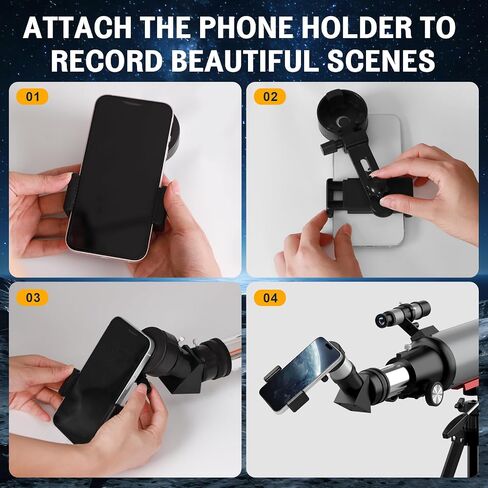 WOZEL Telescope for Adults - 90mm Aperture 600mm Refractor Portable Beginners Telescope High Powered, Magnification 180X, for Astronomy Planet Observation with Phone Adapter Tripod & Carry Bag in Saudi Arabia