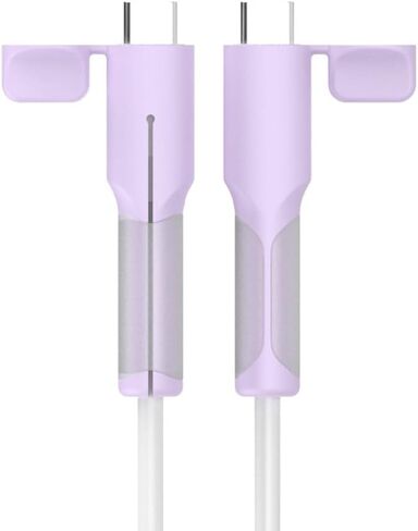 Silicone USB C Cable Protector, Anti-Breaking Wire Saver, Flexible Cover Guard For Smartphones Tablets Laptops, Easy Install, For Charging Cord Strain Relief(Lawn Purple) in Saudi Arabia