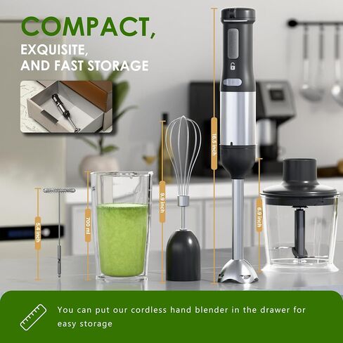 5-in-1 Cordless Immersion Blender with Rechargeable Handheld Battery in Saudi Arabia