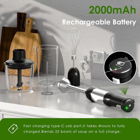 5-in-1 Cordless Immersion Blender with Rechargeable Handheld Battery in Saudi Arabia