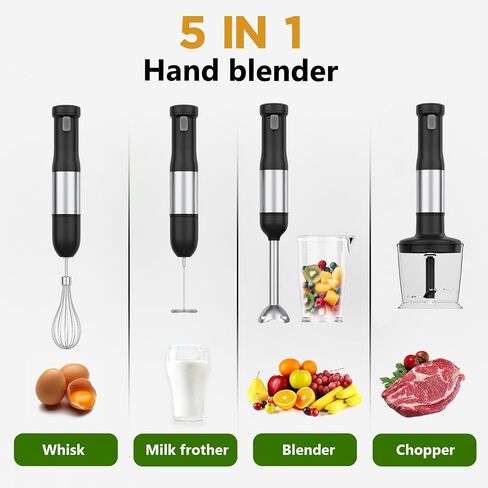 5-in-1 Cordless Immersion Blender with Rechargeable Handheld Battery in Saudi Arabia