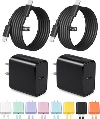 10FT iPhone 17 16 15 Charger Fast Charging USB C Charger Block in Kuwait