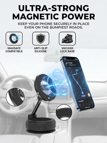 Phone Mount, Magnetic Phone Holder,Strong Suction Cup,Window Mount for All Phones in Saudi Arabia