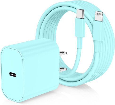iPhone Charger Fast Charging, Type C Wall Charger Block Plug and 10ft USB C to Lightning Cable Cord Long, Adapter Cube Brick Box for Apple iPhone 14 Pro Max/14 Plus/13 Pro/12 Mini/11/XS/XR/X/iPad Air in Saudi Arabia