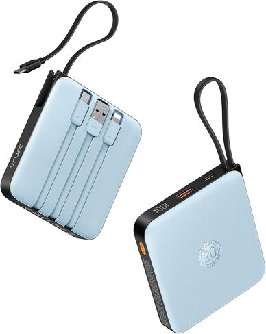 VRURC Portable Charger with Built-in Cables, 10000mAh 22.5W Fast Charging in Saudi Arabia