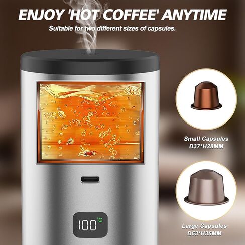 RAINBEAN Portable Electric Espresso Maker,2-in-1 Travel Coffee Maker for Ground/NS&DG Capsules, Car Espresso Machine Self-Heating for Camping, RV, Hiking, Office in Kuwait