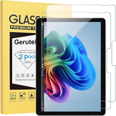 واقي شاشة Gerutek مكون من قطعتين لجهاز Microsoft Surface Go 4/Surface Go 3/Surface Go 2/Surface Go 10.5 بوصة من الزجاج المقوى فائق الوضوح، صلابة 9H، طبقة مقاومة للخدش لجهاز Surface Go 10.5 بوصة in Kuwait