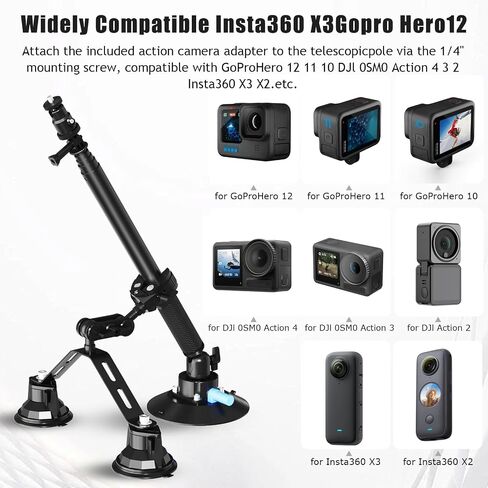Triple Strong Suction Cup Camera Car Mount for Insta360 in Kuwait
