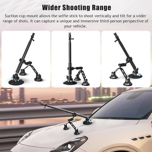 Triple Strong Suction Cup Camera Car Mount for Insta360 in Kuwait