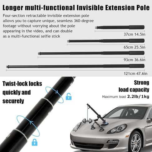 Triple Strong Suction Cup Camera Car Mount for Insta360 in Kuwait