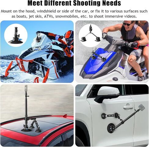 Triple Strong Suction Cup Camera Car Mount for Insta360 in Kuwait