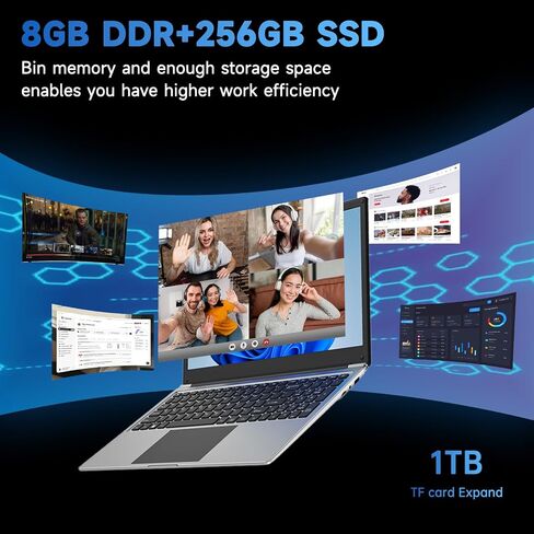 16 inch Laptop Computer,8GB RAM 256GB SSD Storage Laptop PC,with AMD A9 Processor(up to 3.2GHz),IPS FHD Display,Win11,Students & Work Notebook Computer, Cooling System, 9000mAh Battery in Saudi Arabia