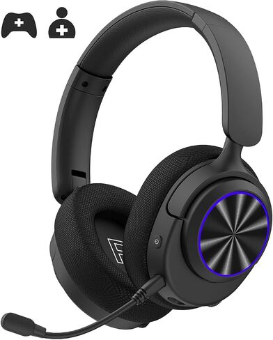 INGA Wireless Gaming Headset for PS5, PS4, PC, Mac, Switch, Game/Chat Balance for PS5/4, 2.4GHz/Bluetooth 5.2, ENC Noise-Cancelling Mic, 7.1 Surround Sound, 3.5mm Wired for Xbox Controller (Blue LED) in Saudi Arabia