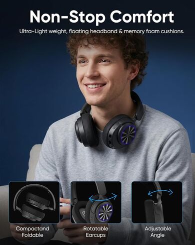 INGA Wireless Gaming Headset for PS5, PS4, PC, Mac, Switch, Game/Chat Balance for PS5/4, 2.4GHz/Bluetooth 5.2, ENC Noise-Cancelling Mic, 7.1 Surround Sound, 3.5mm Wired for Xbox Controller (Blue LED) in Saudi Arabia