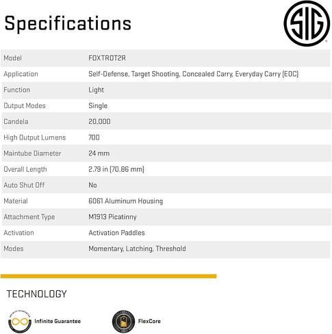 Sig Sauer FOXTROT2R Compact Weapon-Mounted Tactical Light in Saudi Arabia