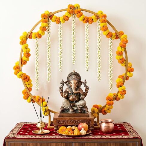 34"x31" Ganpati Decoration Metal Mandap Backdrop Stand for Table Altars in Saudi Arabia