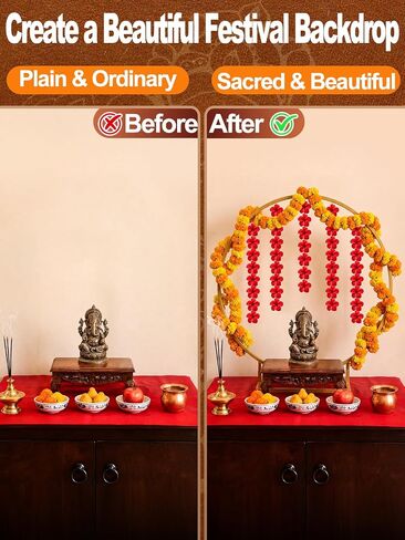 34"x31" Ganpati Decoration Metal Mandap Backdrop Stand for Table Altars in Saudi Arabia