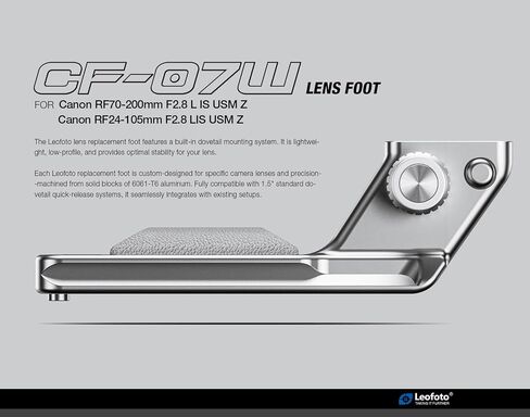 Leofoto CF-07W Replacement Foot for Canon RF70-200mm F2.8 L is USM Z / RF24-105mm F2.8 LIS USM Z in Saudi Arabia