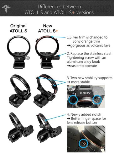 Silence Corner - Atoll S+, Black/Lava - Rotating Collar for Sony Mirrorless Cameras, Fast Orientation Change Vertical/Horizontal, Easily Change Lenses, Universal Tripod Mounting, Faster than L-Bracket in Saudi Arabia