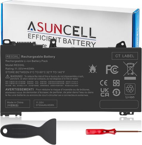 ASUNCELL RE03XL L32656-005 استبدال بطارية الكمبيوتر المحمول HP ProBook 450 G6 450 G7 440 G6 430 445 455R G6 430 440 445 G7 Serie لبطارية HP Probook 450 G6 11.55 فولت 45 وات in Kuwait