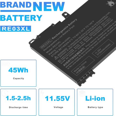 ASUNCELL RE03XL L32656-005 استبدال بطارية الكمبيوتر المحمول HP ProBook 450 G6 450 G7 440 G6 430 445 455R G6 430 440 445 G7 Serie لبطارية HP Probook 450 G6 11.55 فولت 45 وات in Kuwait
