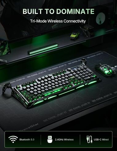لوحة مفاتيح الألعاب الميكانيكية اللاسلكية GravaStar Mercury K98 Pro 98 مفتاحًا in Kuwait