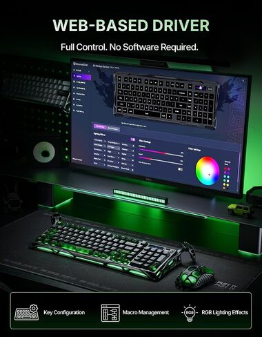 لوحة مفاتيح الألعاب الميكانيكية اللاسلكية GravaStar Mercury K98 Pro 98 مفتاحًا in Kuwait