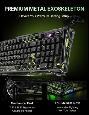 لوحة مفاتيح الألعاب الميكانيكية اللاسلكية GravaStar Mercury K98 Pro 98 مفتاحًا in Kuwait