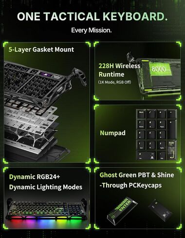 لوحة مفاتيح الألعاب الميكانيكية اللاسلكية GravaStar Mercury K98 Pro 98 مفتاحًا in Kuwait