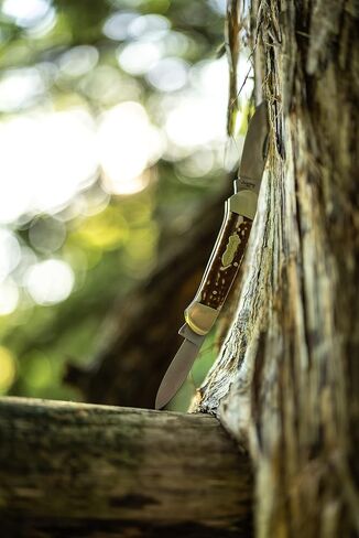 Uncle Henry Next Gen Staglon 11UH LG Canoe 6.1in Folding Knife with Two Stainless Steel Drop-Point Blades and Staglon Handle for Hunting, Camping and EDC in Saudi Arabia