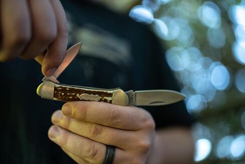 Uncle Henry Next Gen Staglon 11UH LG Canoe 6.1in Folding Knife with Two Stainless Steel Drop-Point Blades and Staglon Handle for Hunting, Camping and EDC in Saudi Arabia