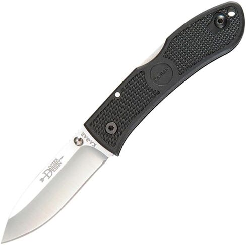 KA-BAR Dozier Hunter Pocket Knife 3" D2 Stainless Steel Drop Point Blade Black Zytel Handle Black in Saudi Arabia