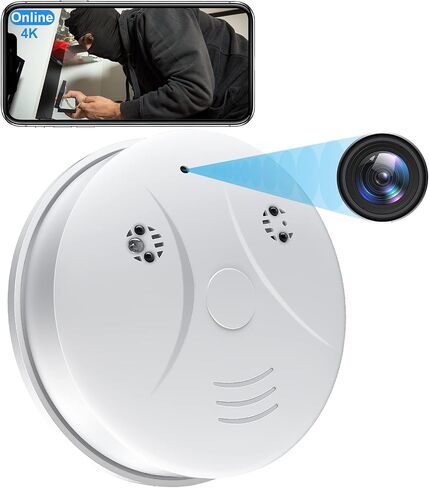 HD 1080P Hidden Camera Smoke Detector WiFi Spy Cameras Wireless Small Nanny Cam with Motion Detection, Surveillance Indoor Camera for Home Security No Audio in Saudi Arabia