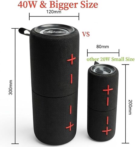 2 in 1 Magnetic Dual Splittable Bluetooth Speaker, 40W Portable Wireless Speakers with Deep Bass, IPX6 Waterproof, Bluetooth 5.3, 24H Playtime, 360° Stereo Sound for Home, Outdoor, Party, Travel in Saudi Arabia