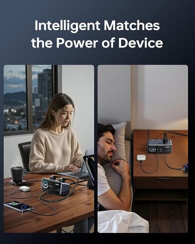 MOKiN 100W Max Charging Station with Retractable Cord, 8-in-1 Power Strip in Saudi Arabia