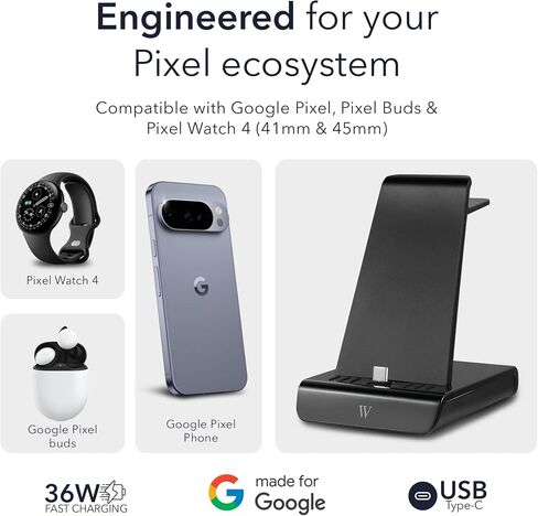 Wasserstein 3-in-1 Charging Station for Pixel, Buds, and Pixel Watch 4 & 5 in Saudi Arabia