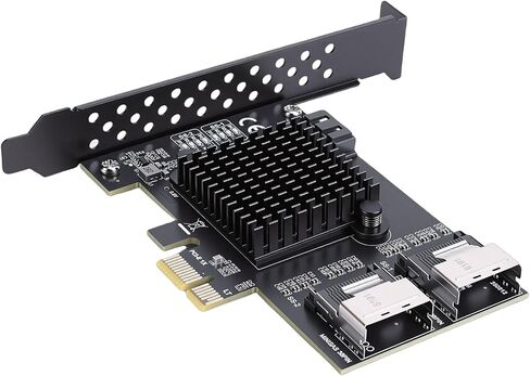بطاقة توسيع PCIe 6Gbps Serial ATA لخادم سطح المكتب NAS، نقل بيانات ثابت، توافق واسع، شريحة Realtek RTL9101، سهلة التركيب in Kuwait