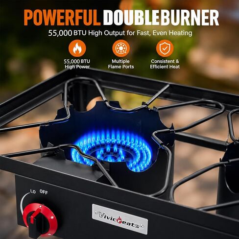 Vivicreate Low Pressure Propane Gas Outdoor Camping BBQ Grill Stove Burner Estufas de Gas para Cocinar Afuera Es gas propano Regulator automatic ignition in Kuwait