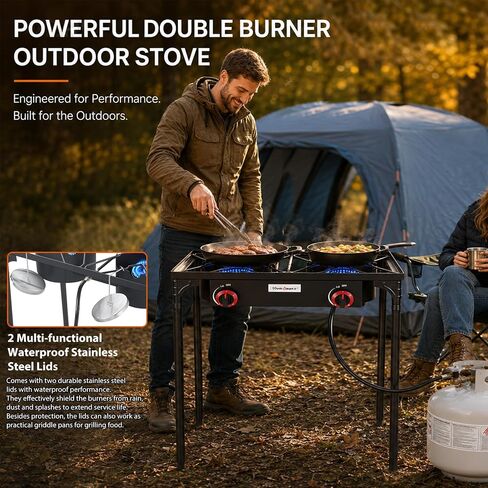 Vivicreate Low Pressure Propane Gas Outdoor Camping BBQ Grill Stove Burner Estufas de Gas para Cocinar Afuera Es gas propano Regulator automatic ignition in Kuwait