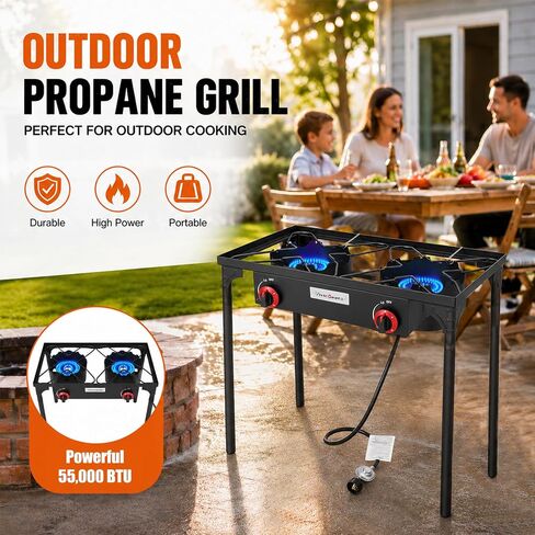 Vivicreate Low Pressure Propane Gas Outdoor Camping BBQ Grill Stove Burner Estufas de Gas para Cocinar Afuera Es gas propano Regulator automatic ignition in Kuwait