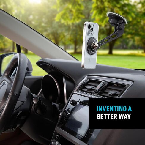 Nite Ize Steelie Windshield Mount - Phone Holder for Car Windshield - Alternative to Car Dashboard & Vent Phone Mounts - Compatible with Steelie Magnetic Mounting System - Black in Kuwait