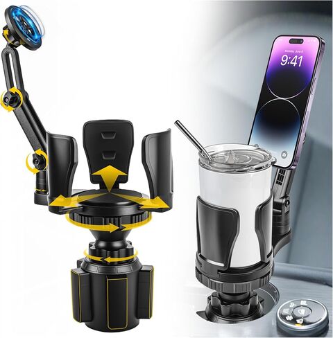 Frani Car Cup Holder Expander with Magnetic Phone Mount in Saudi Arabia