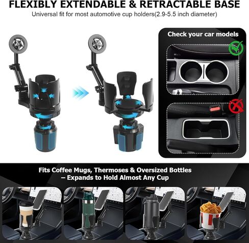 Frani Car Cup Holder Expander with Magnetic Phone Mount in Saudi Arabia