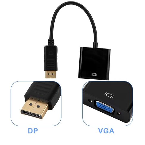 كابل محول Pongnas DisplayPort إلى VGA 1080P محول فيديو مدمج 25 سم لأجهزة العرض وشاشات التلفزيون المتوافقة مع in Kuwait