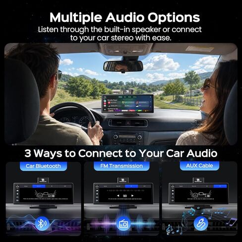 TECXERLLON 10.3" Portable CarPlay Screen for Car with Rotatable 4K Dash Cam in Saudi Arabia