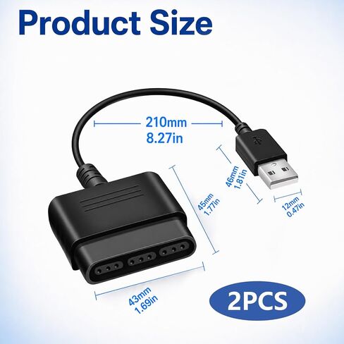 PS2 Controller to USB Adapter, PS1/PS2 Wired Controller Converter in Saudi Arabia